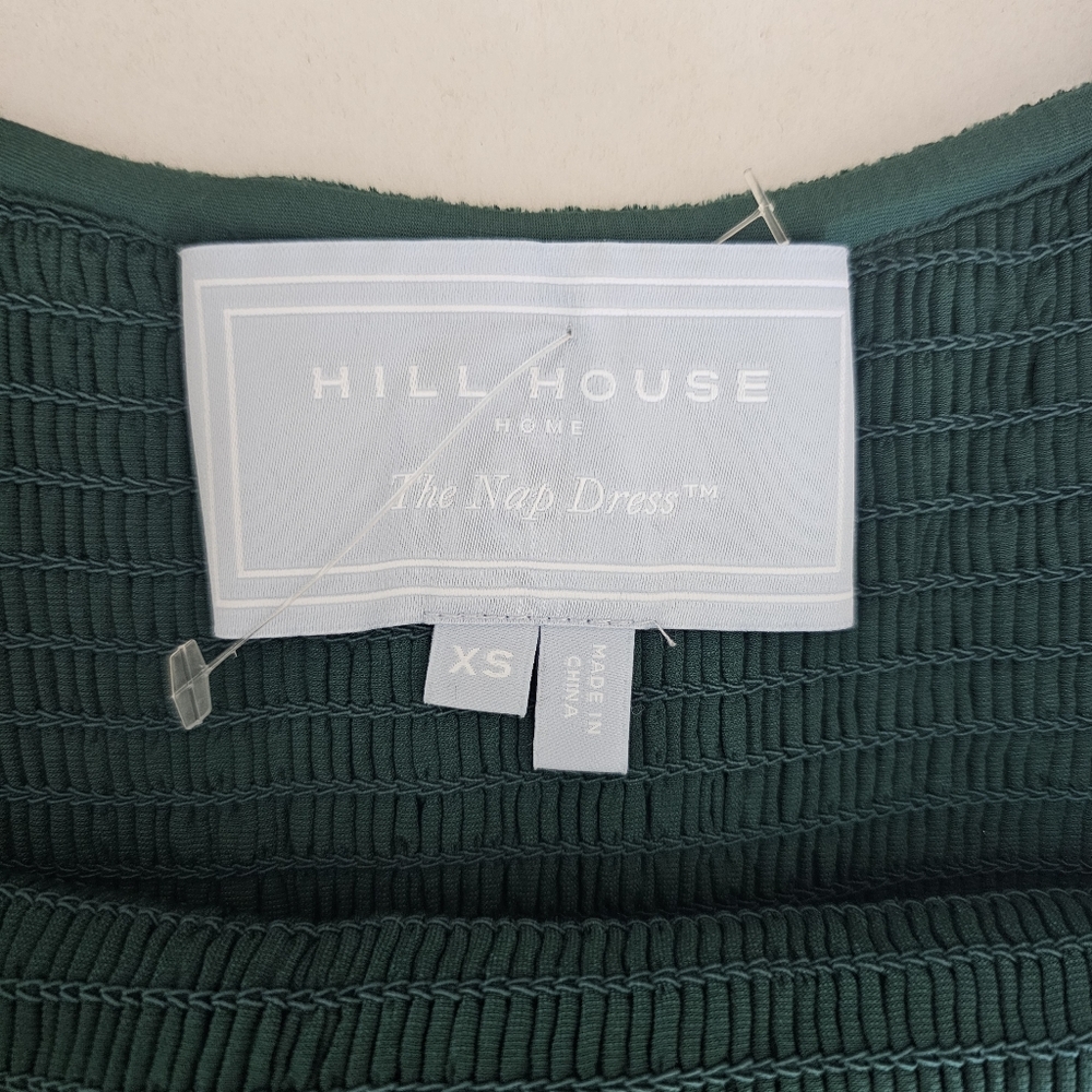 NWOT Hill House Emerald Green Velvet Silk Blend Nap Dress XS Quiet Luxury Moody - Picture 3 of 8
